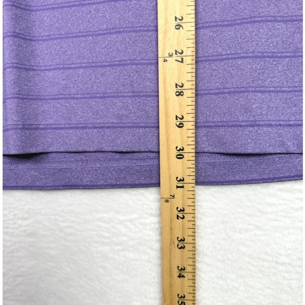 Walter Hagen Mens‎ Purple Striped Golf Polo Shirt Large Performance Short Sleeve